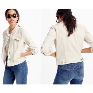 J. CREW Denim Jean Jacket Ecru Wash